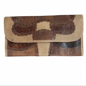 Carlos Falchi Vintage Snakeskin & Lizard Envelope Clutch